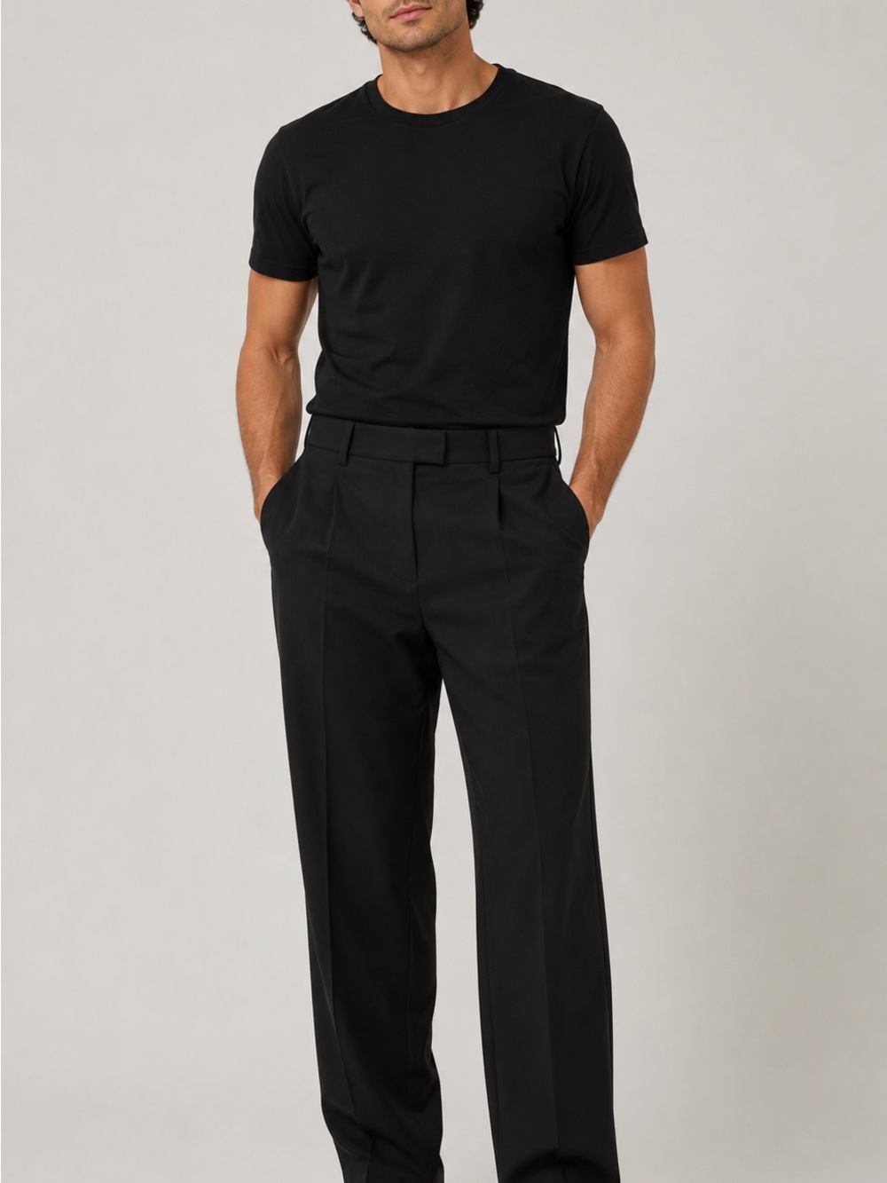 Perry Ellis Black Pleated Men's Dress‎ Trousers